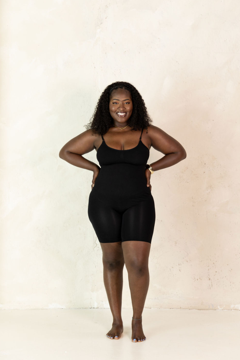 Seamless black full body shape wear