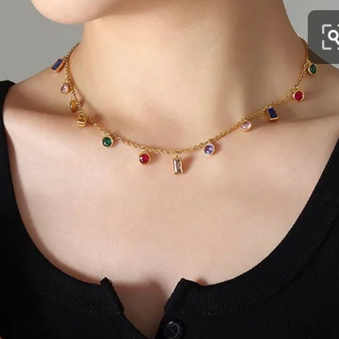 GOLD MULTI-GEMSTONE NECKLACE