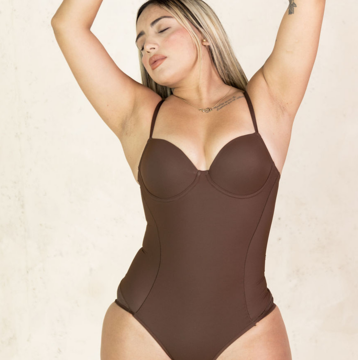 snatched brown shape wear, padded breast.